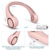 CIVPOWER Neck Fan: Portable Personal Neck Cooling Rechargeable Bladeless Fan - Hands Free 3 Speed 4000 mAh Battery USB Operated Wearable Headphone Design - for Men Women Outdoor Indoor Pink