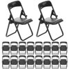 NUOBESTY 20Pcs Mini Foldable Chairs Dollhouse Mini Stand Model Chair Desk Phone Stand for Dollhouse Decoration