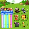 48 Pieces Jungle Animal Bubble Wands Safari Party Favors Mini Bubble Wands 6 Styles Wild Zoo Theme Party Decorations for Baby Shower Goodie Bag Filler (Jungle Animals)