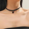 YienDoo Vintage Black Choker Necklace Chain Goth Leather Choker Butterfly Pendant Necklace Velvet Choker Punk Necklace Rock Statement Butterfly Necklace Charm Jewelry Gift for Women and Girls
