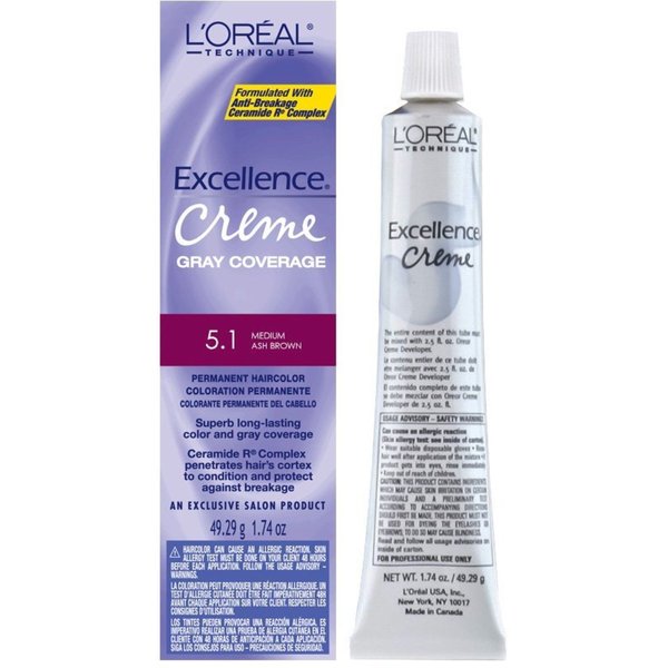 L'oreal Excellence Creme Permanent Hair Color, Medium Ash Brown No.5.1, 1.74 Ounce