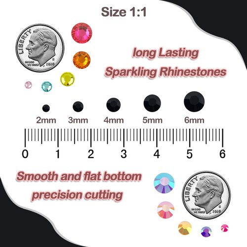 CLRDIVA 5000pcs 3mm Black Resin Rhinestones Flatback Bulk Jelly Gems Flat Back Crystals Non Hotfix Wholesale Stones Diamonds for Crafts Tumblers Face Eye Makeup Nails Bling DIY Decoration