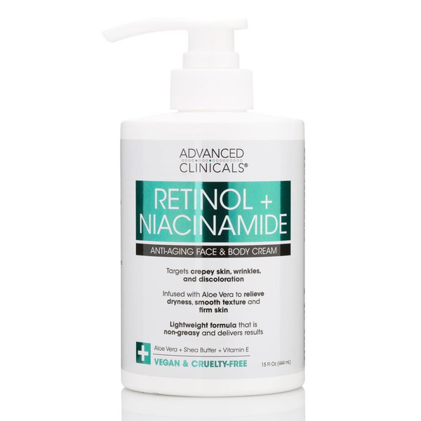 Advanced Clinicals Retinol Body Lotion, Firming & Anti-Aging Moisturizer for Crepey Skin, 15 Oz Retinol Face & Body Cream