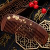 TAN MUJIANG Wooden Hair Comb Anti-static Handmade Apple Lacquer 2-11