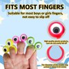 100 PCS Eye Finger Puppets Toys Set, Wiggly Eyeball Finger Puppet Eye On Rings for Kids, Party Favors for Boys Girls
