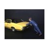 Mechanic Darwin Pushing a Car Figurine for 1/24 Scale Models by American Diorama 38278