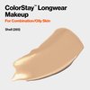 Revlon Liquid Foundation, ColorStay Face Makeup for Combination & Oily Skin, SPF 15, Medium-Full Coverage with Matte Finish, Shell (285), 1.0 oz