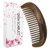 ERZA SCARLET Real Natural Green Sandalwood Wooden Wide Tooth Comb for Curly Hair/Beard Pick Comb - NO SNAGS,NO STATIC,NO TANGLE (Wide tooth comb)
