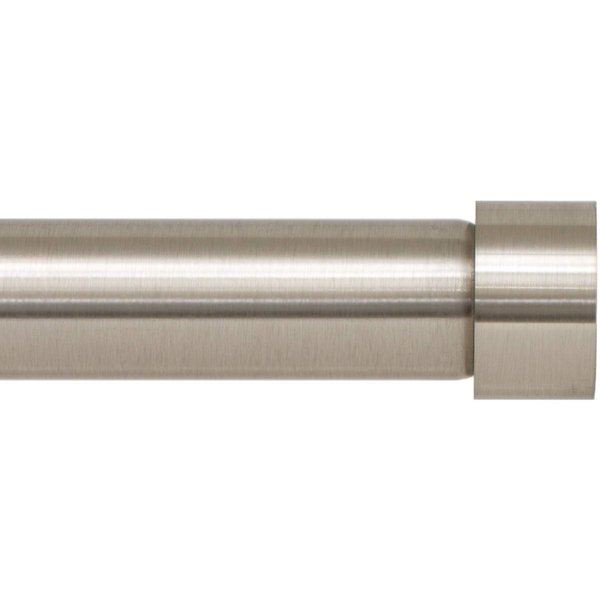 Ivilon Side Window Curtain Rod - End Cap Style Design 1 Inch Pole. 16 to 28 Inch Color Brushed Nickel