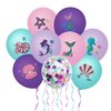 38pcs Mermaid Balloons Purple Glitter Balloons Confetti Balloons Mermaid Starfish Oyster Shell Design Mermaid Party Decorations Mermaid Baby Shower Birthday Party Supplies