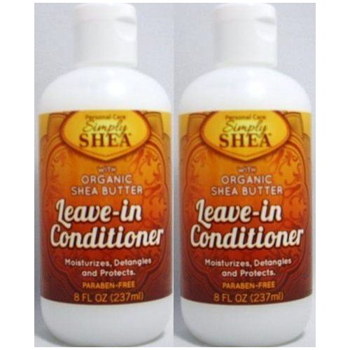 Simply Shea Leave-in Conditioner with Organic Shea Butter (Paraben-free) 8 Oz (2 Pack)