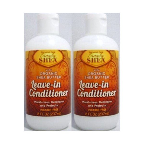 Simply Shea Leave-in Conditioner with Organic Shea Butter (Paraben-free) 8 Oz (2 Pack)