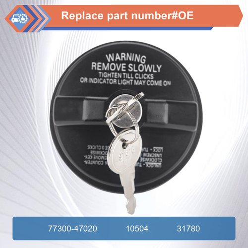 ZONFANT Locking Gas Cap W/2 Keys, Lock Fuel Cap Compatible With Toyota 4Runner FJ Cruiser, Chevy Silverado Camaro, Honda Nissan Acura Mazda Cadillac GMC And More, Replace#10504 77300-47020