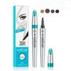 Eyebrow Pencil Eyebrow Microblading Pen-Liquid Waterproof Eyebrow Pencil-Eye Makeup Eyebrow Pen Micro 4 Point Brow Pen Lift & Snatch Eyebrow Microblading Pen-Natural Looking Brows Makeup-02#Dark brown