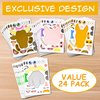 24 Make A Barnyard Farm Animal Stickers - Great Zoo Themed Birthday Party Favors - Fun Craft Project for Children 3+ - Let Your Kids Get Creative & Design Their Favorite Animal Sticker!