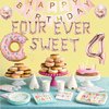 Four Ever Sweet Birthday Decorations, 4 Four Year Old Fourth 4th Birthday Decorations Girl Boy, Donut Birthday Party Decorations, Four Ever Sweet Backdrop Balloons,Donut Themed Birthday Party Supplies