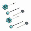 KOVOLITU 6 Pcs Bobby Pins Women's Western Style Turquoise Howlite Stone Hair Clip Cowgirl Chic Retro Hair Pins