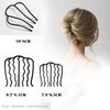 BAINESS 4 Piece Hair Fork Clip Metal Hair Side Combs U Shape Teeth Alloy Hair Clip Hair Pin Stick for Updo Bun Women Hair Styling Tool Accessories, Black