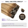 Sindra Hair Extensions Real Human Hair Clip ins 14Inch Balayage Dark Brown Ombre Light Brown Blonde Clip in Hair Extensions Real Human Hair Remy Straight For Woman 100G 6Pcs(clip#3/8/22-14inch)