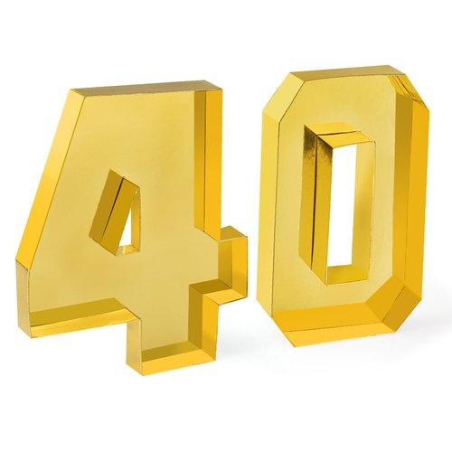 Datyiiha Cardboard Number for Charcuterie 40 Set Fillable Tray 10.2'' Gold Charcuterie Paper Box for 40th Birthday Anniversary Party Decorations Chocolate Candy Cupcake Container