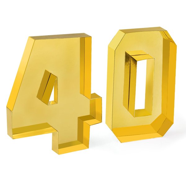 Datyiiha Cardboard Number for Charcuterie 40 Set Fillable Tray 10.2'' Gold Charcuterie Paper Box for 40th Birthday Anniversary Party Decorations Chocolate Candy Cupcake Container