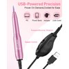 Subay Electric Nail Drill, Portable Electric Nail File for Acrylic Gel Nails, Nail Drill Kit Manicure Pedicure Tool with 6 Nail Drill Bits and 26 Sanding Bands for Home and Salon Use - Pink