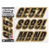 STIFFIE Techtron Black/Metallic Gold 3" Alpha-Numeric Registration Identification Numbers Stickers Decals for Boats & Personal Watercraft