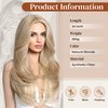 LONAI Blonde Wigs for Women 24" Long Natural Blonde Middle Part Layered Wig Synthetic Hair Wig for Daily Use Party Cosplay