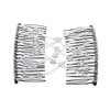 LOVEF 2Pcs Magic Hair Comb Clip for Women Girls Beaded Flower Barrette Hairpin Elastic Double Hair Combs Clips Hair Accessories