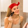 2 Pcs Spa Headband Devil Horns Makeup Headband Face Washing Headband Cosmetic Turban Hair Bands Shower Yoga Head Wraps for Girls Women