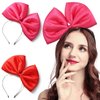 Olbye Christmas Bow Headbands Red Bows Xmas Hairbands Big Bowknot Hair Hoop Bow Cosplay Headpiece Halloween Christmas Costume Accessories 2Pcs (Red+Pink Bows)