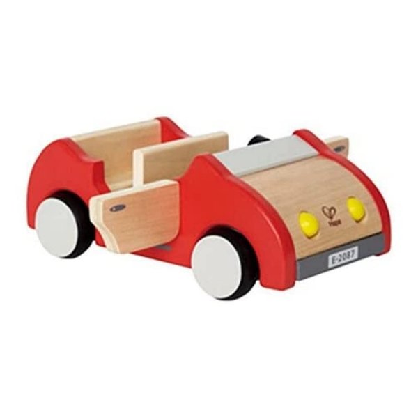 Hape Dollhouse Family Car | Wooden Dolls House Car Toy, Push Vehicle Accessory for Complete Doll House Furniture Set Red, L: 8.9, W: 3.5, H: 5.1 inch