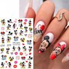 Cute Nail Art Stickers 6 Sheets Cute Nail Decals 3D Self Adhesive Cute Cartoon Nail Stickers Valentine's Day Heart Kawaii Nail Decals Charms for Women Girls Valentine's Day Nail Decoration Supplies
