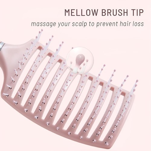 Tool in My Room Detangler brush - curved vented hair brush for detangling hair types such as wavy, wet, matted, curly hair. paddle brush for blow drying, cepillos para cabello