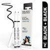 NOURISH MANTRA Jet Gaze Kajal Urban Rani - Combo - Black & Black 0.35g/ with Almond Oil, Argan Oil & Vitamin E/Intense Pigmentation/Smudge Proof/Water Proof/Long Lasting