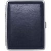 Navy Blue Smooth Leather (Full Pack 100s) Metallic Cigarette Case & Stash Box
