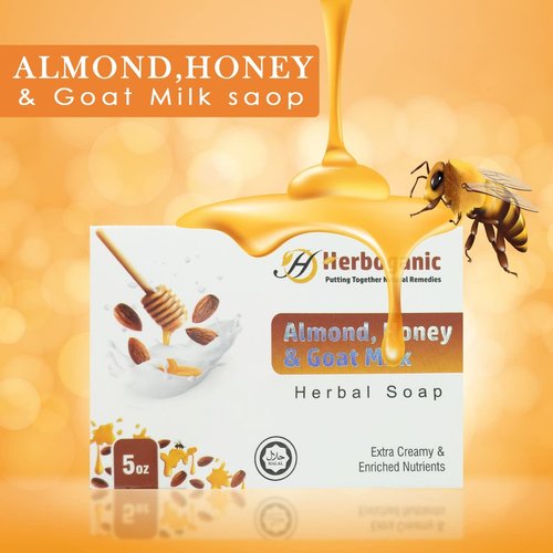 HERBOGANIC Natural Goat Milk Soap Bar for Face and Body | Rich Moisturization and Creamy, Soothing Comfort | Gentle for Men and Women | Pack Of 1| 5 Oz