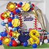 9pcs Softball Balloons, Softball Birthday Number Mylar Foil Balloon Softball Birthday Party Supplies Softball Birthday Decorations (8th)