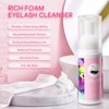 Buqikma Lash Cleaning Kit-Eyelash Extension Cleanser for Extensions 60ML Lash Shampoo with Rechargeable Handheld Lash Fan Dryer Mascara Brush Rinse Bottle Makeup Cleansing Foam for Lash Care