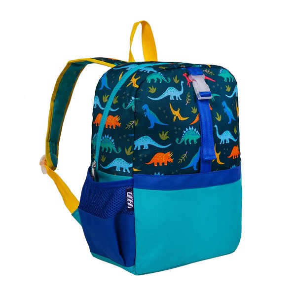 Wildkin Pack-it-All Kids Backpack for Boys & Girls, Ideal Size for School & Travel Backpack for Kids, Features Front Strap, Interior Sleeve, Back Support & Side Pocket (Jurassic Dinosaurs)