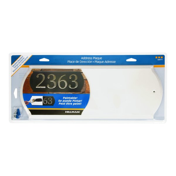 Hillman 848711 Paintable Address Plaque, White 6" x 16"
