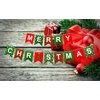 Red and Green Merry Christmas Banner, Christmas Bunting Garland Snowflake Party Supplies for Home Outdoor Indoor Holiday Fireplace Mantel