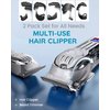 Moorehl Professional Hair Clippers for Men, Cordless Barber Clippers for Hair Cutting Kit, Wireless LCD Display & Silver Metal Casing Hair Trimmers Set, Rechargeable Haircut Machine for Family
