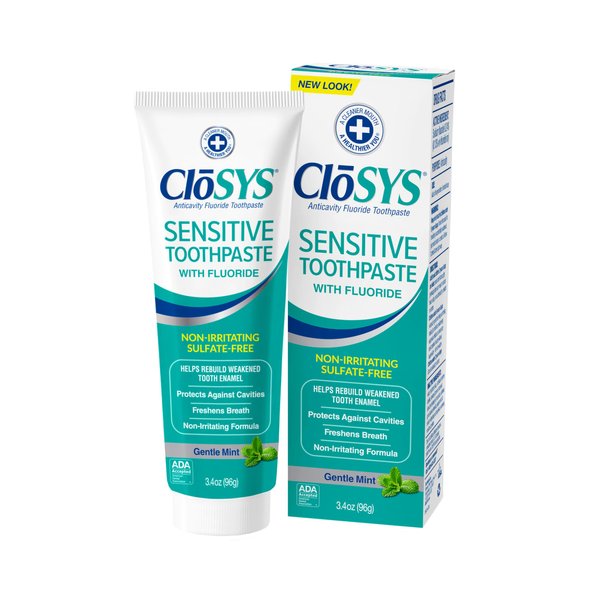 CloSYS Fluoride Toothpaste, 3.4 Ounce, Travel Size, Gentle Mint, TSA Compliant, Whitening, Enamel Protection, Sulfate Free