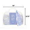 Pinch Provisions Jelly Tote Super Spa Set, 8pc Full Body Skin Care Kit, Home Spa Gift Set, Skin & Hair Care Accessories with Facial Roller, Scalp Massager, Lavendar Shower Steamer & More! (Periwinkle)