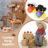 24 Set Cowboy Rubber Duck Mini Yellow Duckies Bath Party Toy Tiny Ducks Bathtub Toy with Cowboy Hat Paisley Bandanas Sunglasses for Summer Baby Shower Birthday Swimming Party Favor (Cute Style)