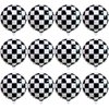 12 Pcs Black White Checkered Balloons 18 Inch, Big Black White Round Checkered Balloons Mylar Foil Checkered Balloons for Race Car Themed Birthday Party Decorations Supplies