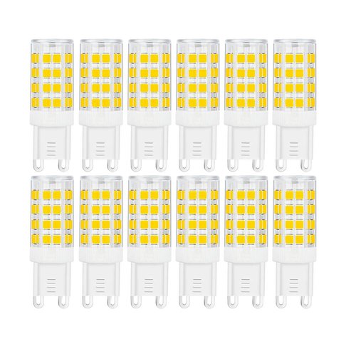 SumVibe G9 LED Bulb 5W, 40W G9 Halogen Bulb Replacement, 420LM, Daylight White 6000K, AC100V-240V, G9 Base Non-Dimmable Light Bulbs, 12-Pack