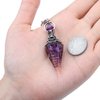 Jovivi Amethyst Healing Crystal Pendulums for Dowsing Divination 6 Facet Pointed Healing Wicca Dowsing Balancing Spiritual Resin Gemstone Point Pendant Pendulums