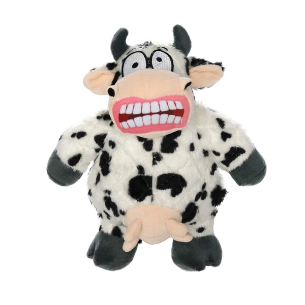 MIGHTY- Angry Animal Cow - Squeaker-Multiple Layers. Made Durable, Strong & Tough. Interactive Play Dog Toy (Tug, Toss & Fetch). Machine Washable & It Floats. (Regular 2 Pack)